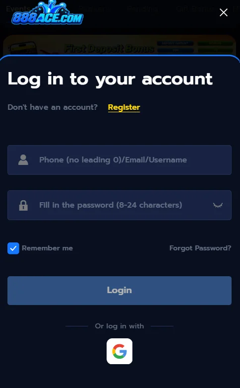 888ACE APK Register