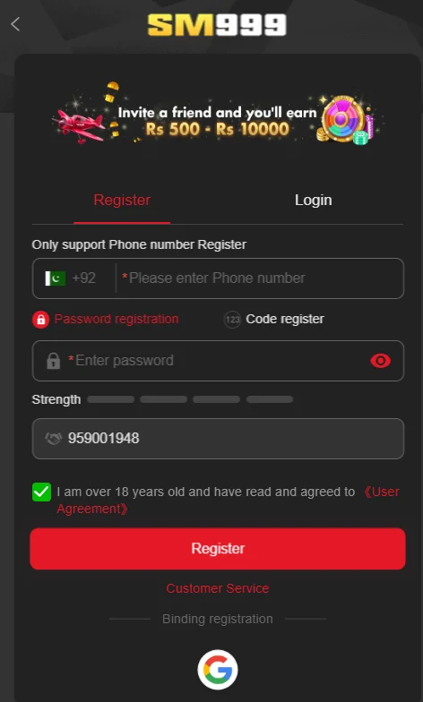 SM999 apk register