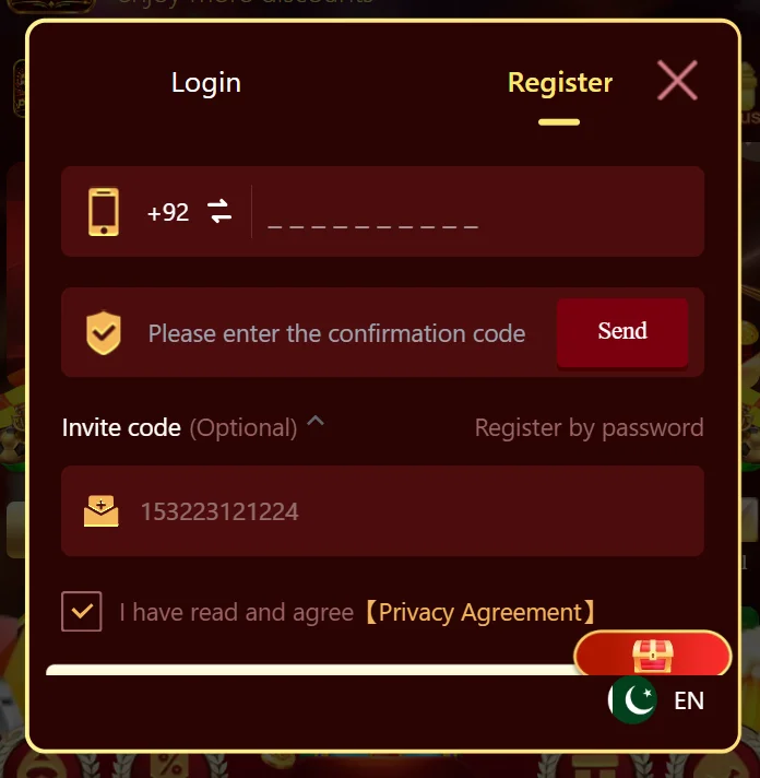 PK686 Game Register For Pakistani Users