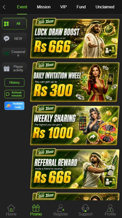 Y222 APK Game Promotion offeres